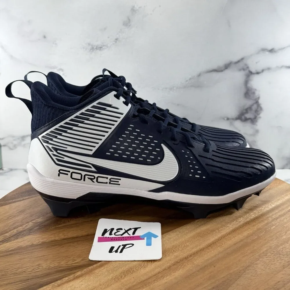 Nike Force Savage Pro 3 DA5453-400 Football Cleats Navy White Men's Size 14 New